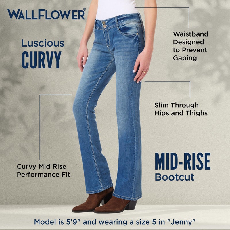 WallFlower Women's InstaStretch Luscious Curvy Bootcut Jeans, Jenny, 13 - Image 4